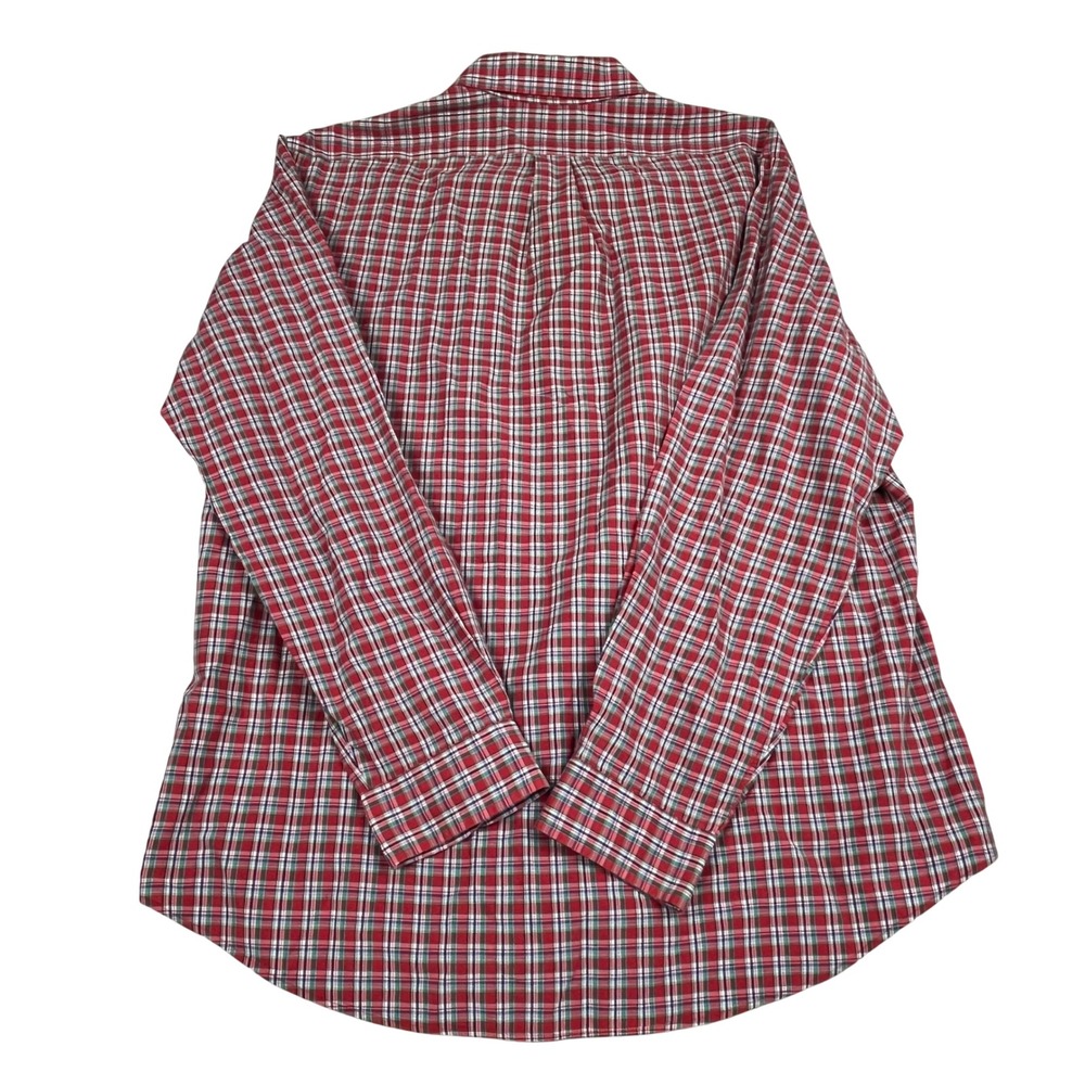 Ralph Lauren EUC Button‎ Down Shirt Men's XL Red Plaid Custom Fit Cotton - Picture 3 of 10